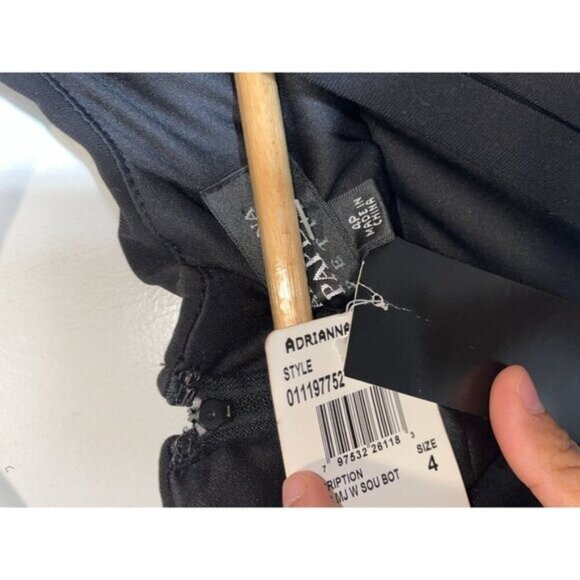 NWT Adrianna Papell Black Taffeta Cocktail  A-Line Women's  Midi Dress Size 4 - Picture 8 of 9